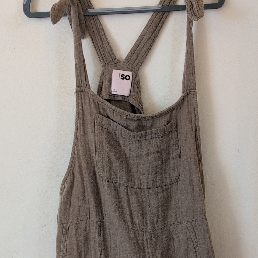 Cotton Olive Overalls with Front Pocket